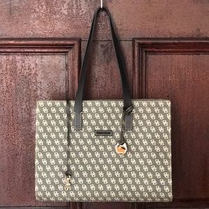 Rooney & Bourke Monogram East/West Canvas tote